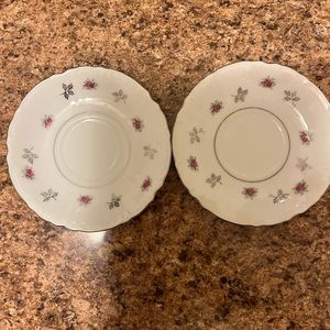 Fine Bone China 2pc  "Rosette" Japan saucers